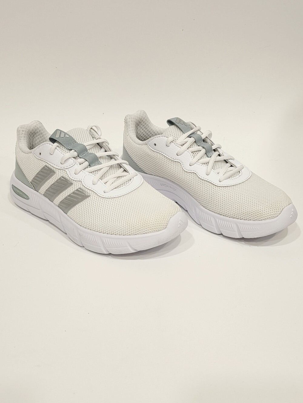 Adidas Cloudfoam Flex White Sneakers with Mint Tongue Tabs Us Womens 6.5